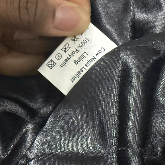 Netjets Leather Jacket Mens L Black Full Zip Bomber Aviator Flight Travel Coat - Picture 4 of 7